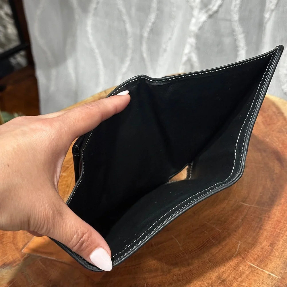 Vintage Celine Triomphe Monogram Wallet Black Grey Canvas Compact Clutch - Picture 6 of 12